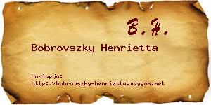 Bobrovszky Henrietta névjegykártya