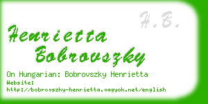 henrietta bobrovszky business card